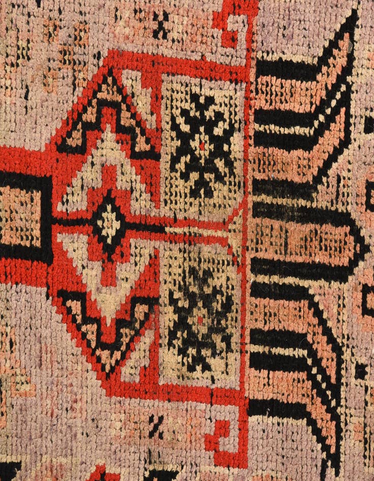 Detail image of 3' 6 x 7' 9 Hand Knotted Hamedan Persian Wool Runner Rug