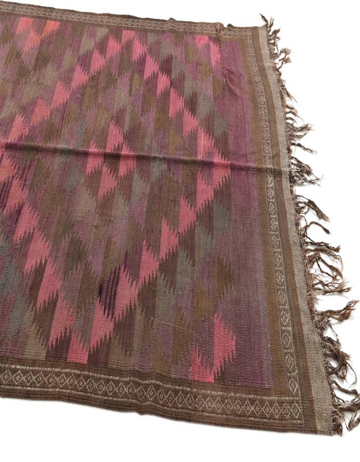 Detail image of  4' 5 x 11' 7  Hand Woven Kilim Fars Wool Runner Rug