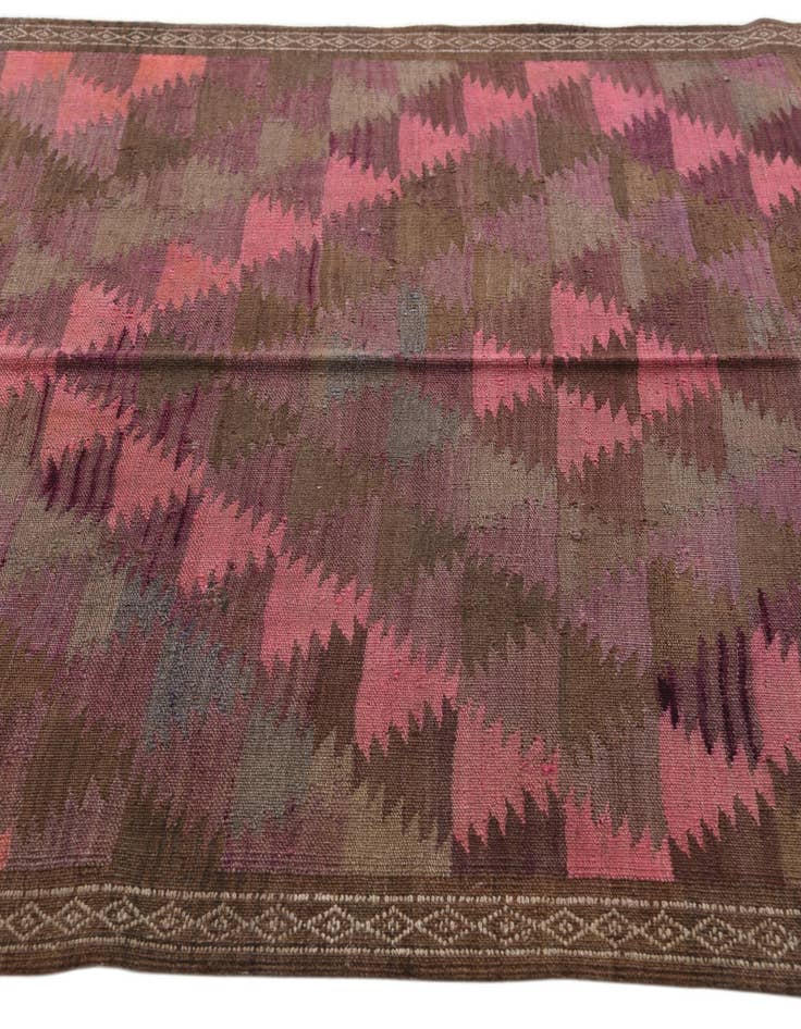 Detail image of  4' 5 x 11' 7  Hand Woven Kilim Fars Wool Runner Rug