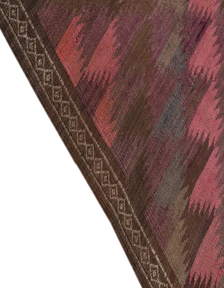 Detail image of  4' 5 x 11' 7  Hand Woven Kilim Fars Wool Runner Rug