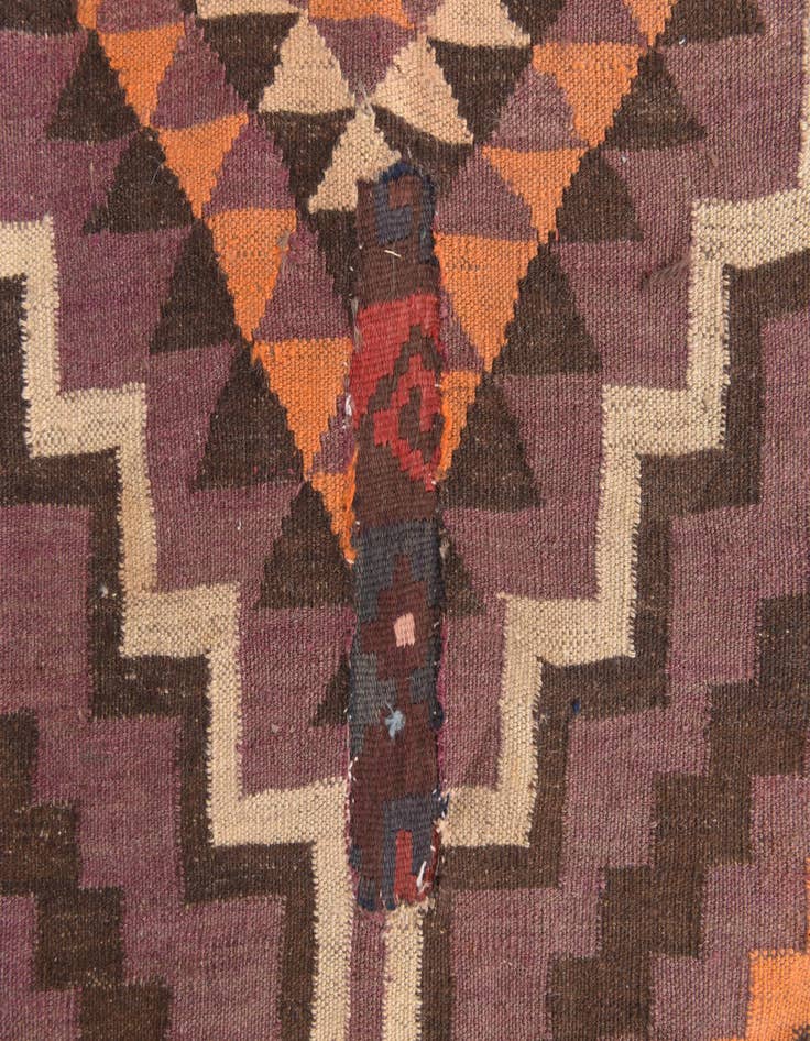 Detail image of  6' 2 x 14' 9  Hand Woven Kilim Fars Wool Runner Rug