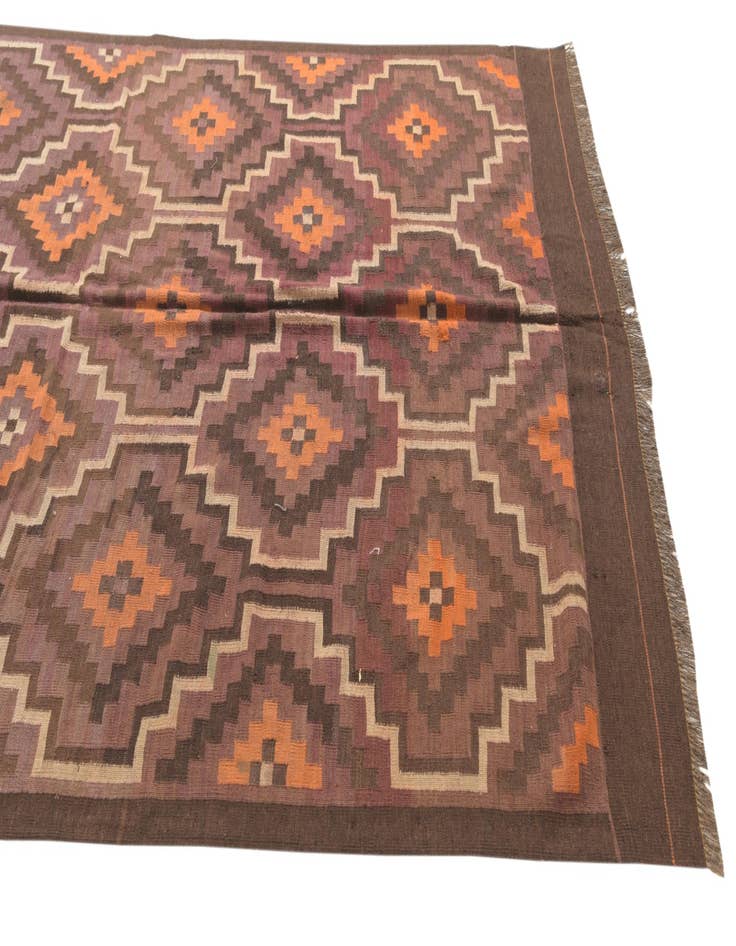 Detail image of  6' 2 x 14' 9  Hand Woven Kilim Fars Wool Runner Rug