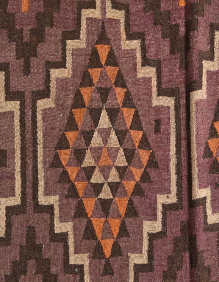 Detail image of  6' 2 x 14' 9  Hand Woven Kilim Fars Wool Runner Rug