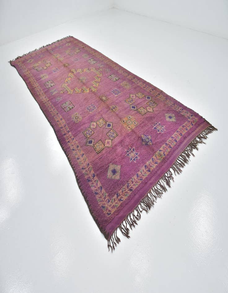 Detail image of  6' 4 x 15' 9  Hand Knotted Moroccan Wool Runner Rug