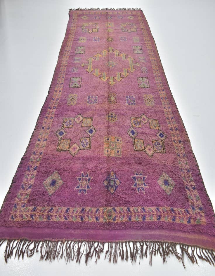 Detail image of  6' 4 x 15' 9  Hand Knotted Moroccan Wool Runner Rug