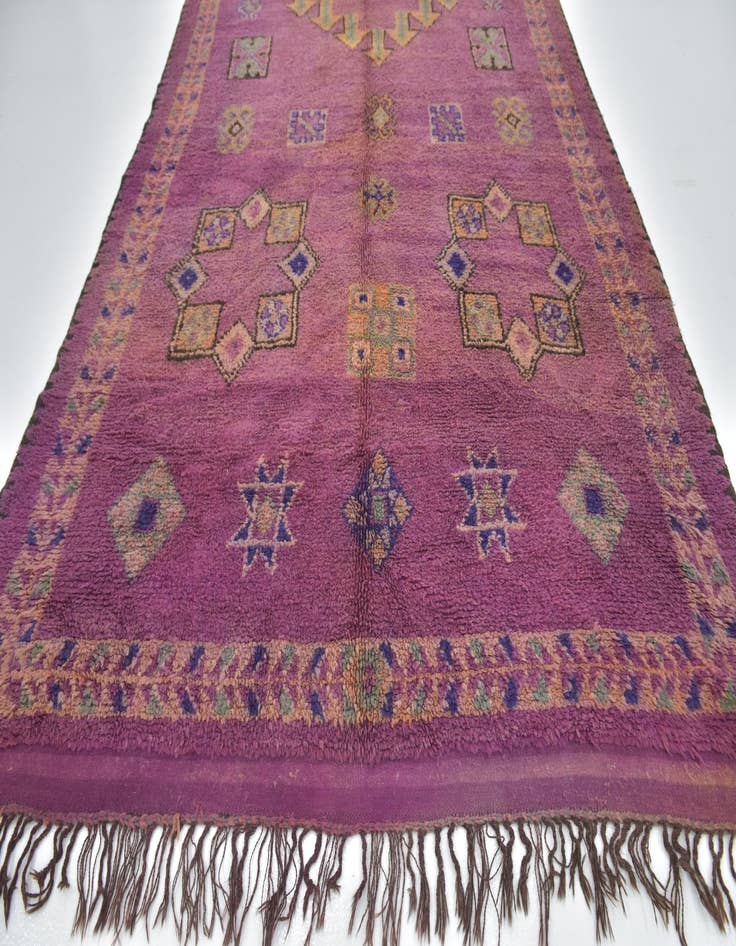 Detail image of  6' 4 x 15' 9  Hand Knotted Moroccan Wool Runner Rug