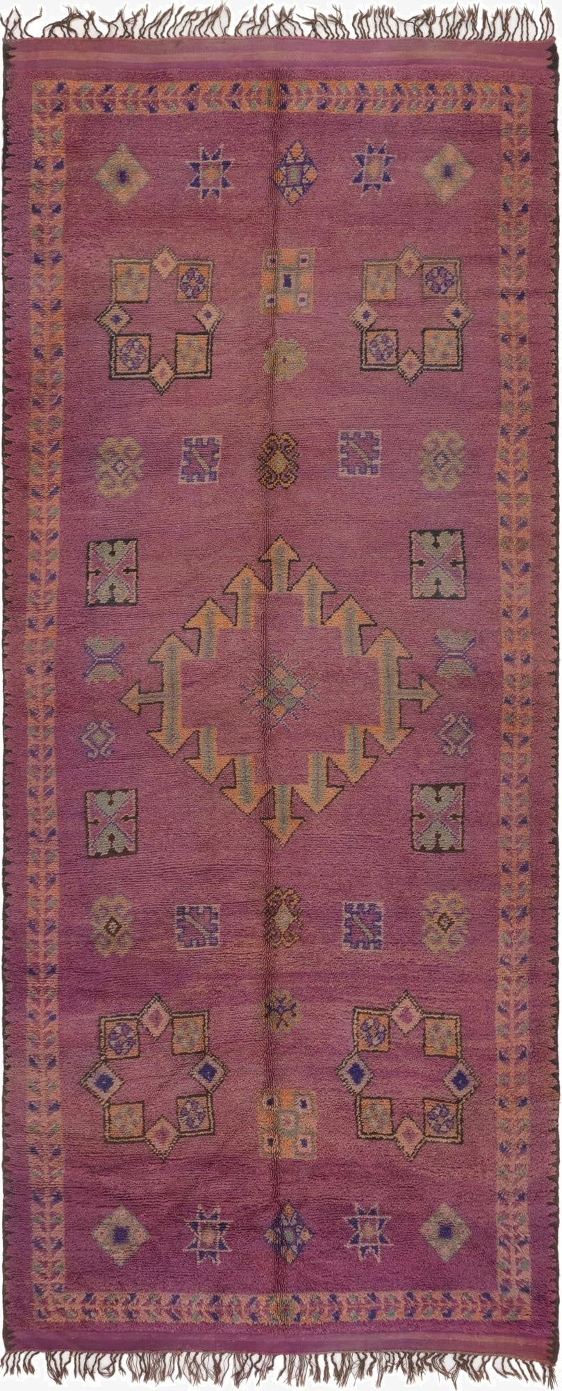  6' 4 x 15' 9  Hand Knotted Moroccan Wool Runner Rug