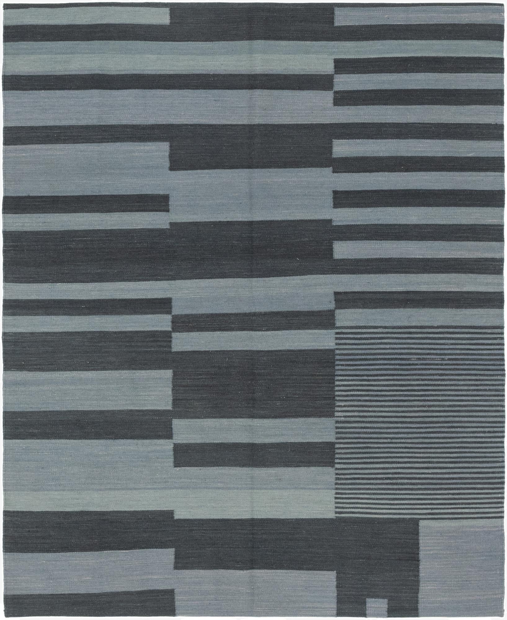  5' 2 x 6' 4  Hand Woven Kilim Modern Wool Square Rug