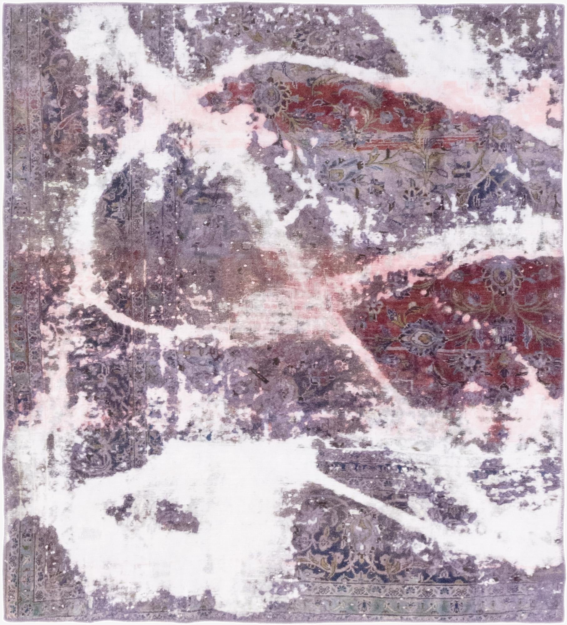  5' x 5' 7  Hand Knotted Ultra Vintage Persian Wool Square Rug