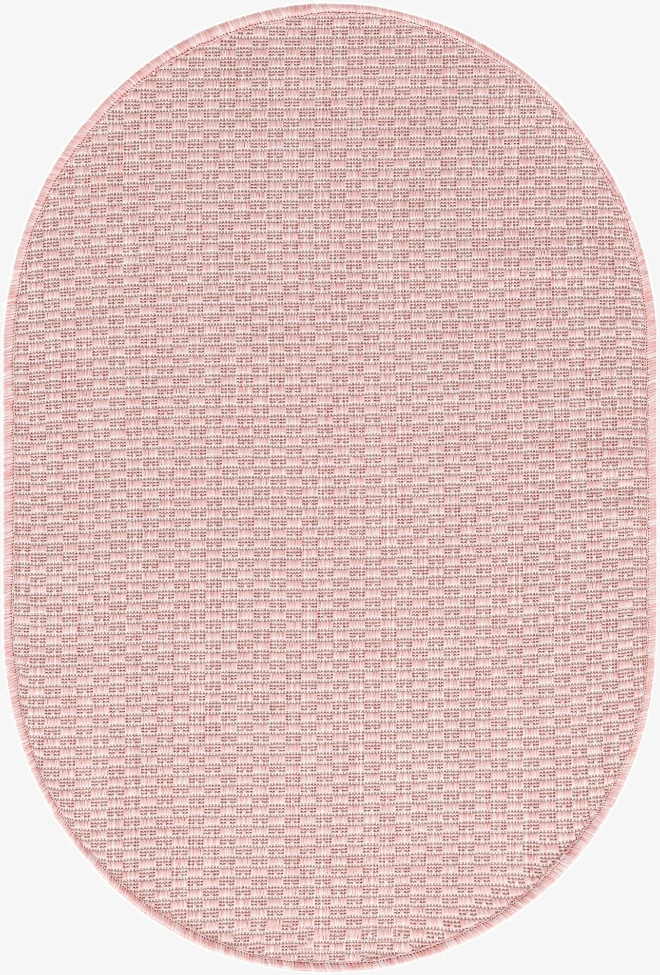  2' x 3'  Washable Solid Indoor / Outdoor Oval Rug