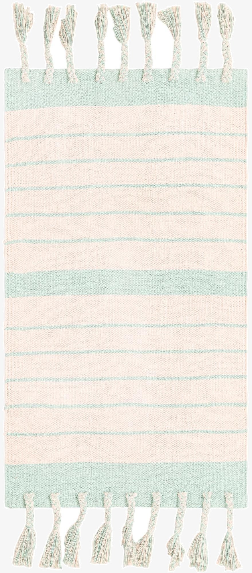  2' x 3' 1  Hand Woven Chindi Cotton Rug