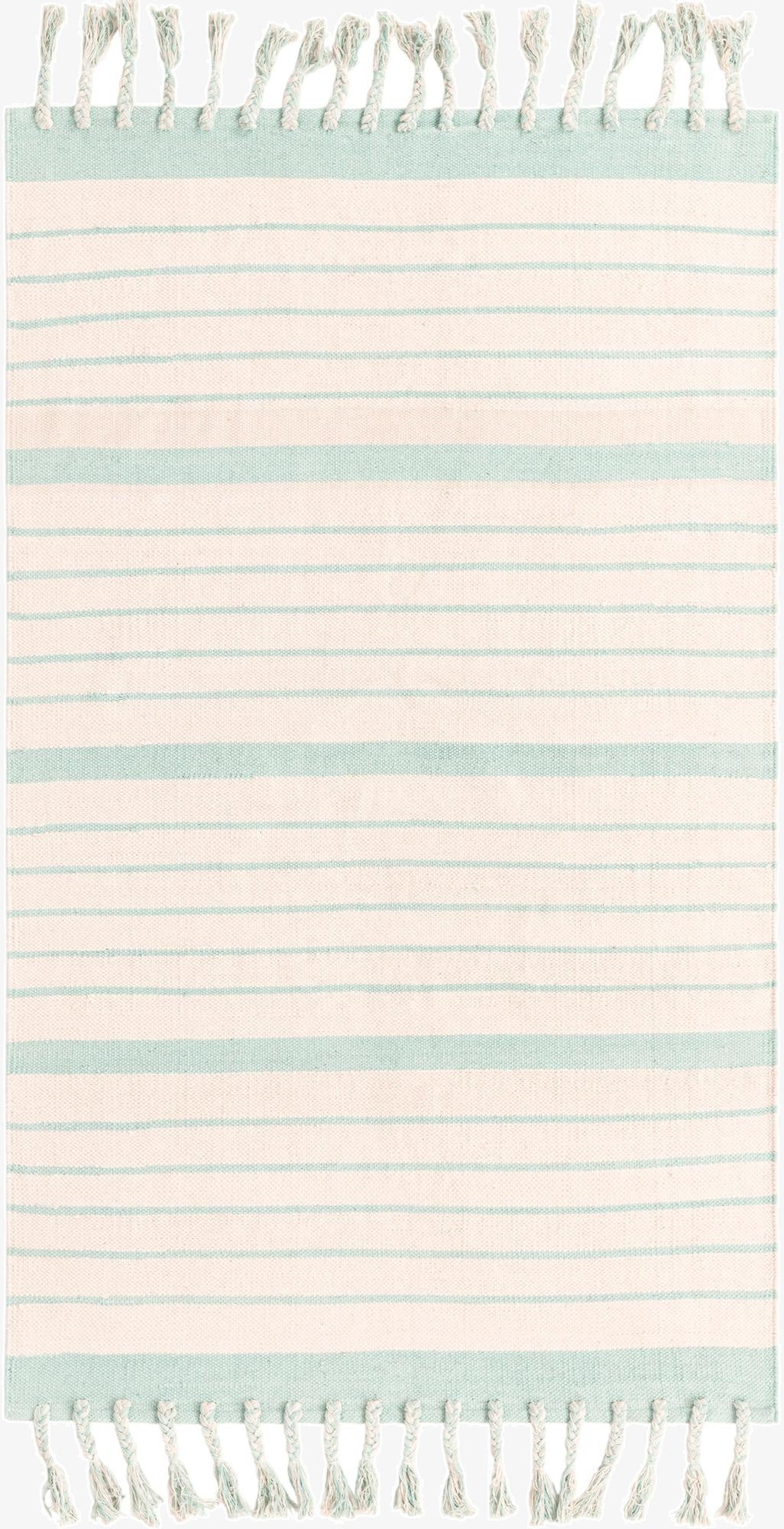  4' 1 x 6' 1  Hand Woven Chindi Cotton Rug