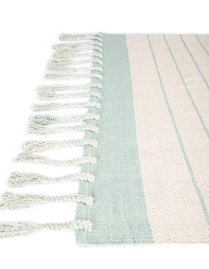 Detail image of  7' 1 x 7' 1  Hand Woven Chindi Cotton Square Rug