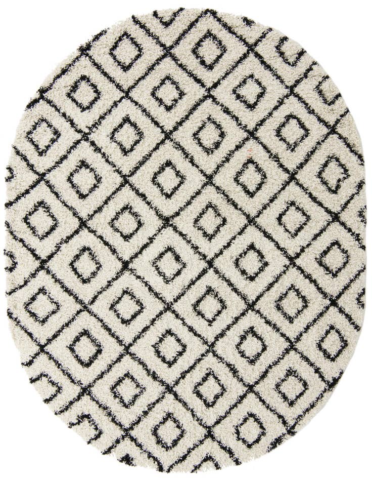 Detail image of  7' 10 x 10' Lattice Shag Oval Rug