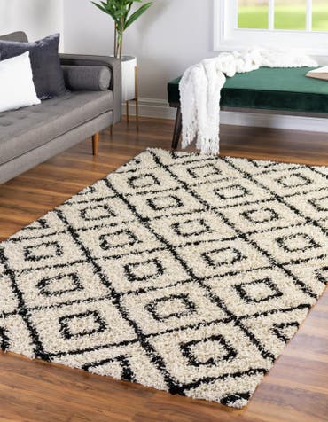  7' 10 x 10' Lattice Shag Rug