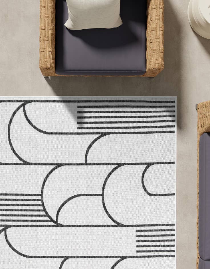 Detail image of  7' x 10'  Washable Modern Indoor / Outdoor Rug