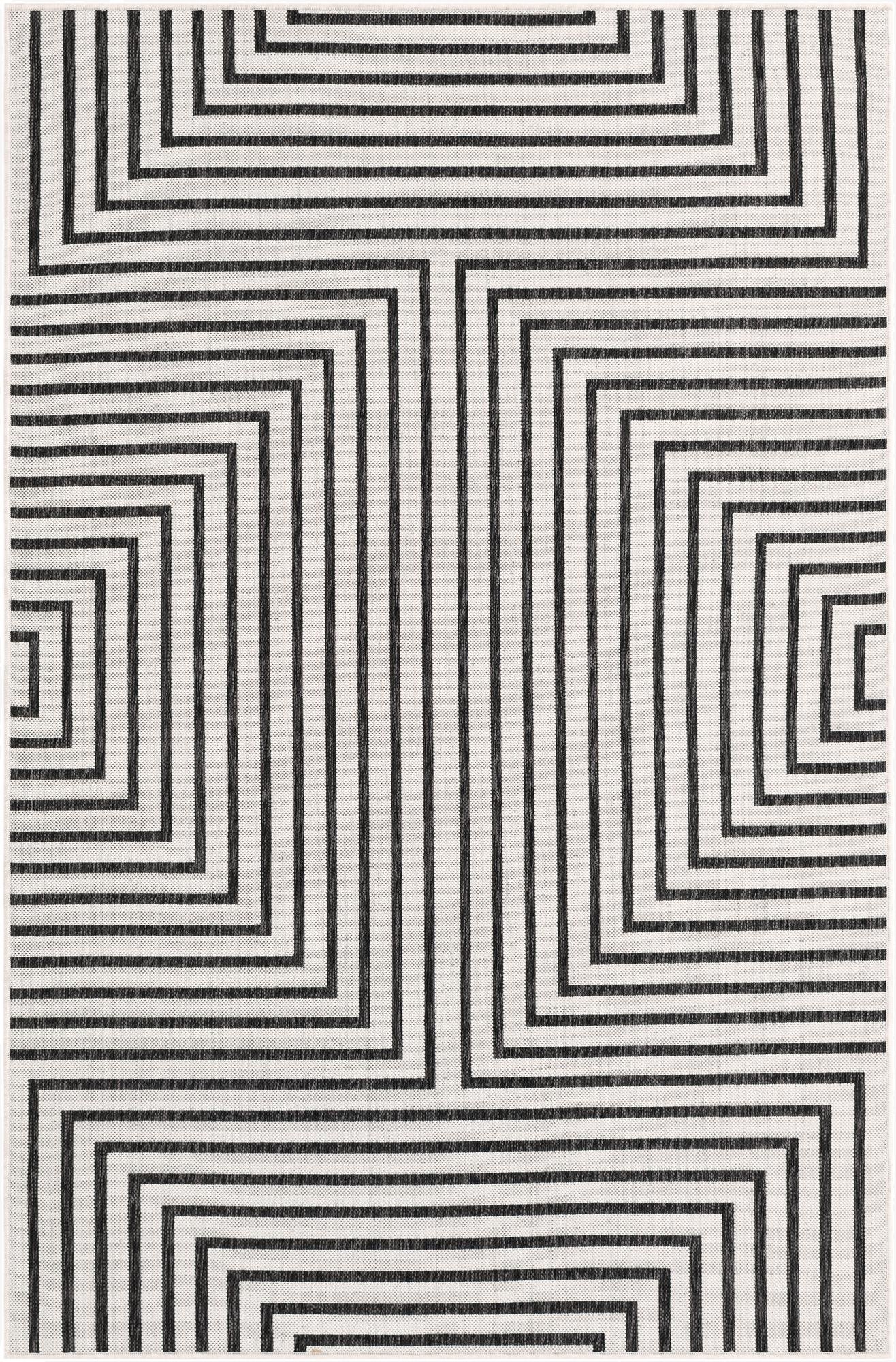  5' 3 x 8'  Washable Modern Indoor / Outdoor Rug
