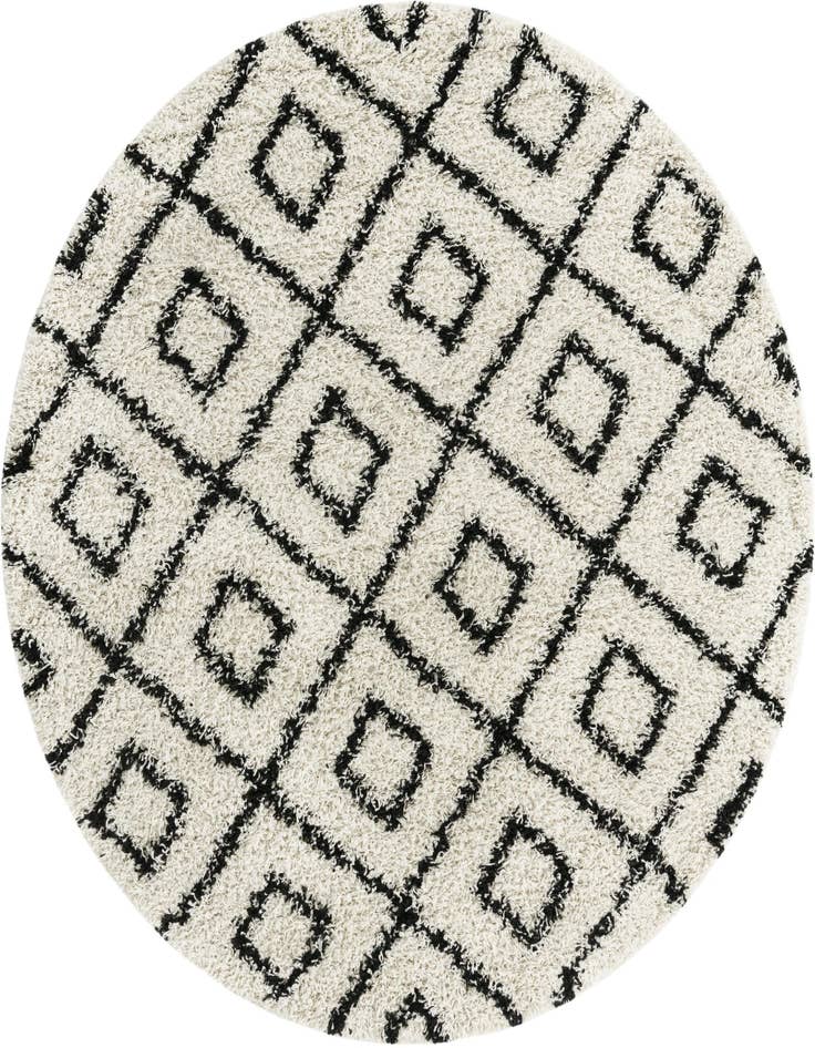 Detail image of  6' x 6' Lattice Shag Round Rug