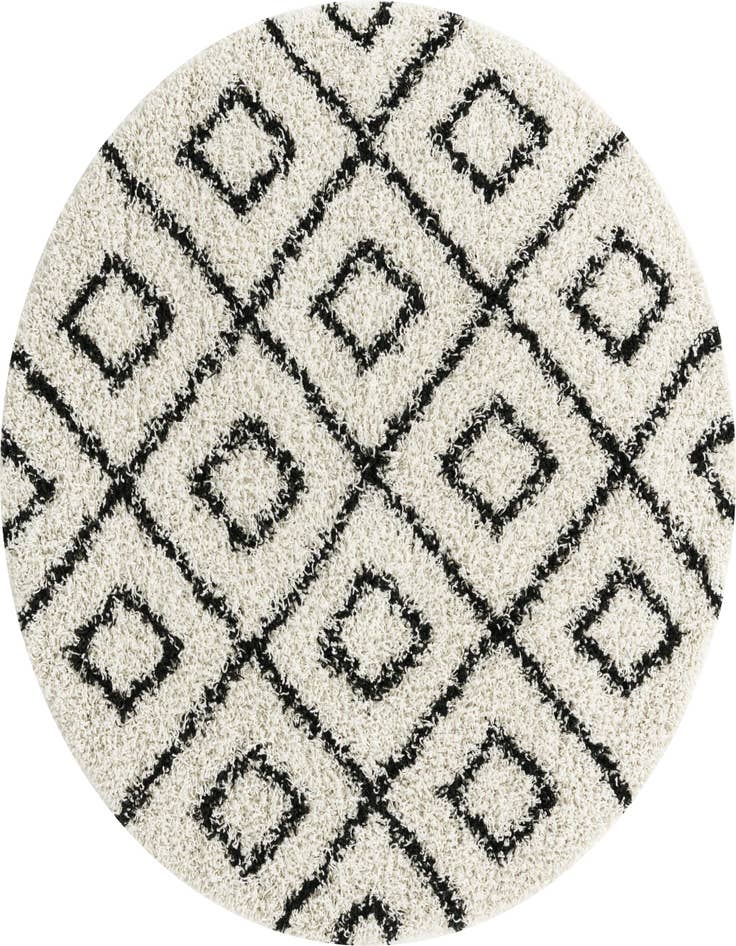 Detail image of  5' 3 x 5' 3 Lattice Shag Round Rug