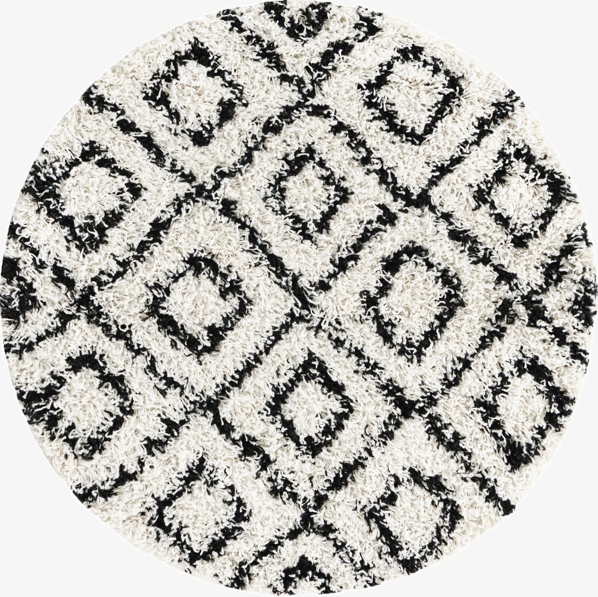  3' 3 x 3' 3 Lattice Shag Round Rug
