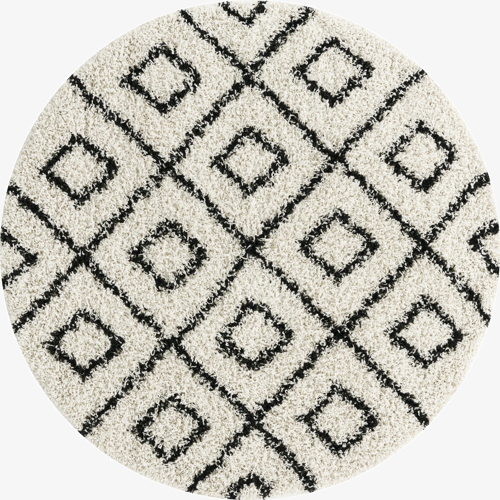  5' 3 x 5' 3 Lattice Shag Round Rug