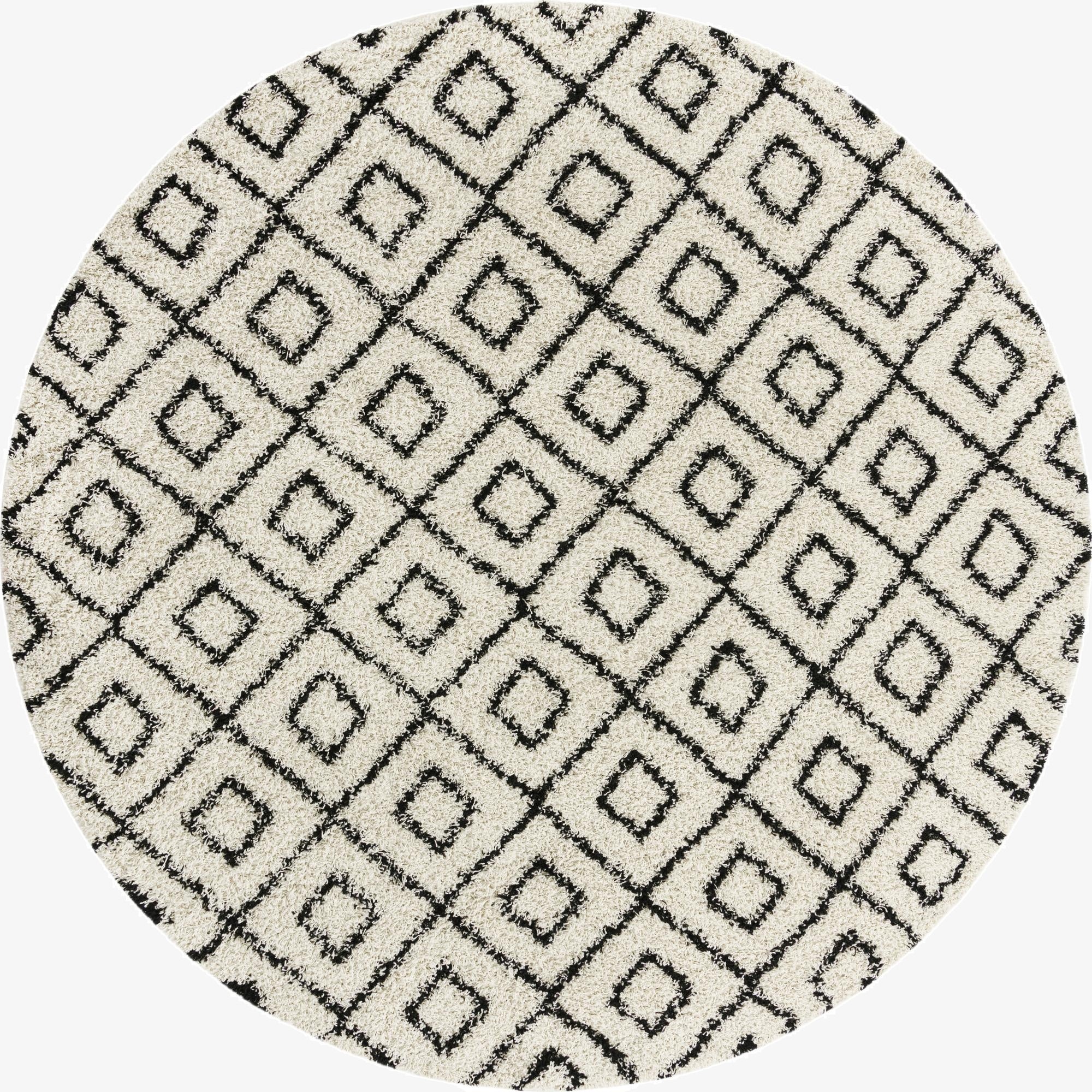  10' x 10' Lattice Shag Round Rug