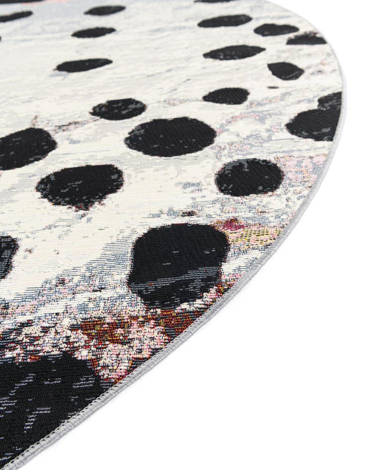 Detail image of  4' x 4'  Washable Modern Indoor / Outdoor Round Rug