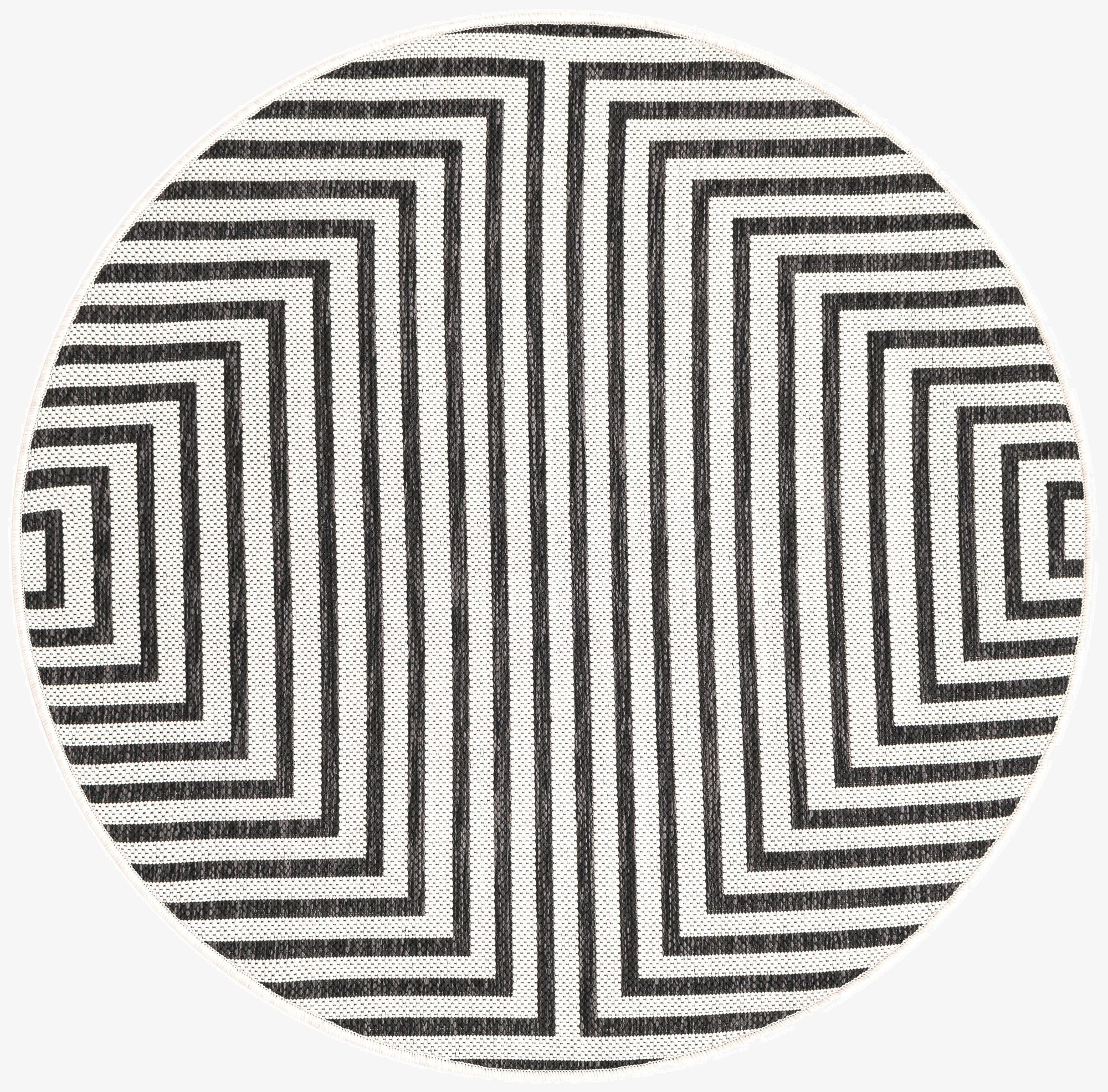  3' x 3'  Washable Modern Indoor / Outdoor Round Rug