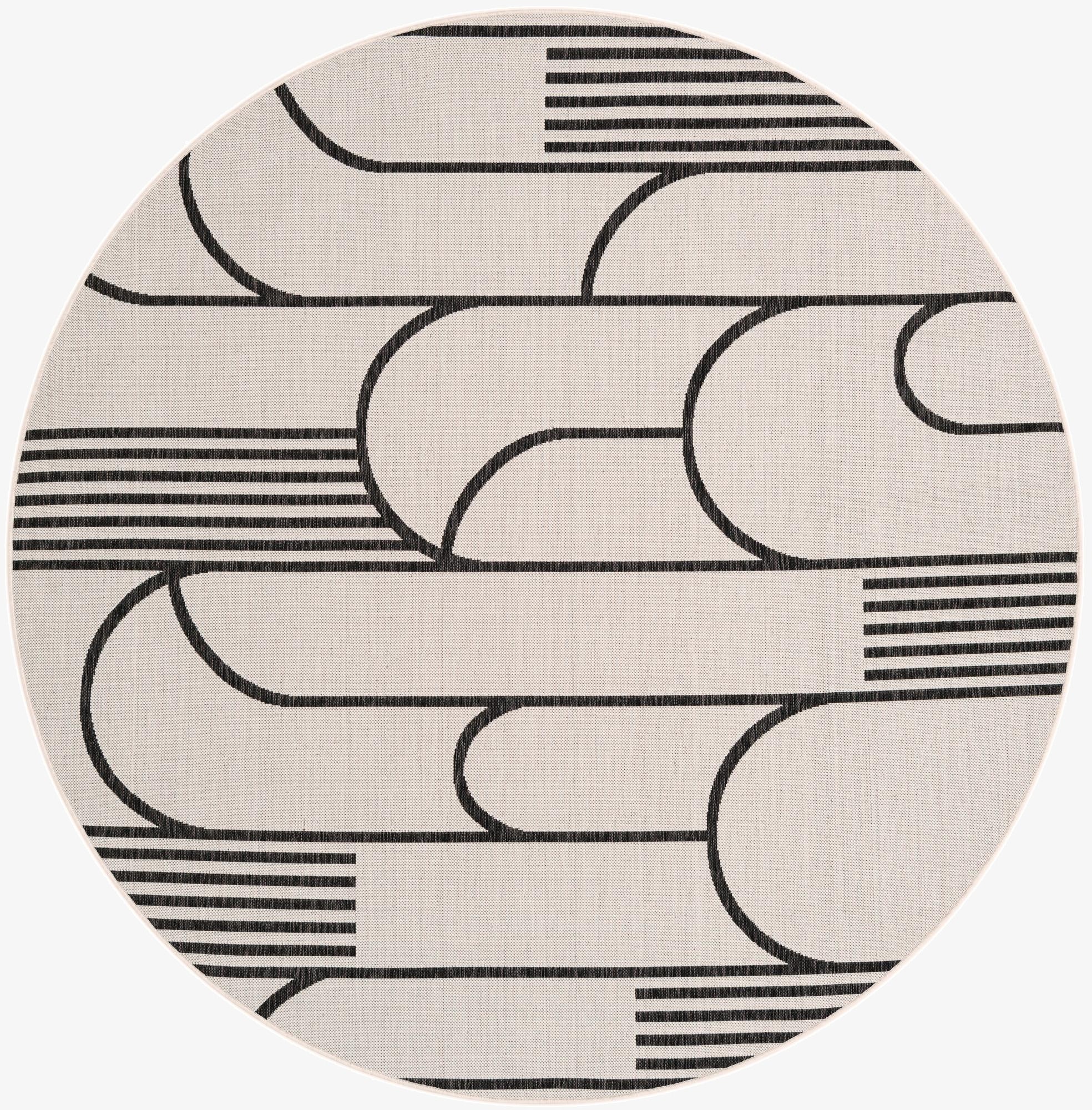  7' 10 x 7' 10  Washable Modern Indoor / Outdoor Round Rug