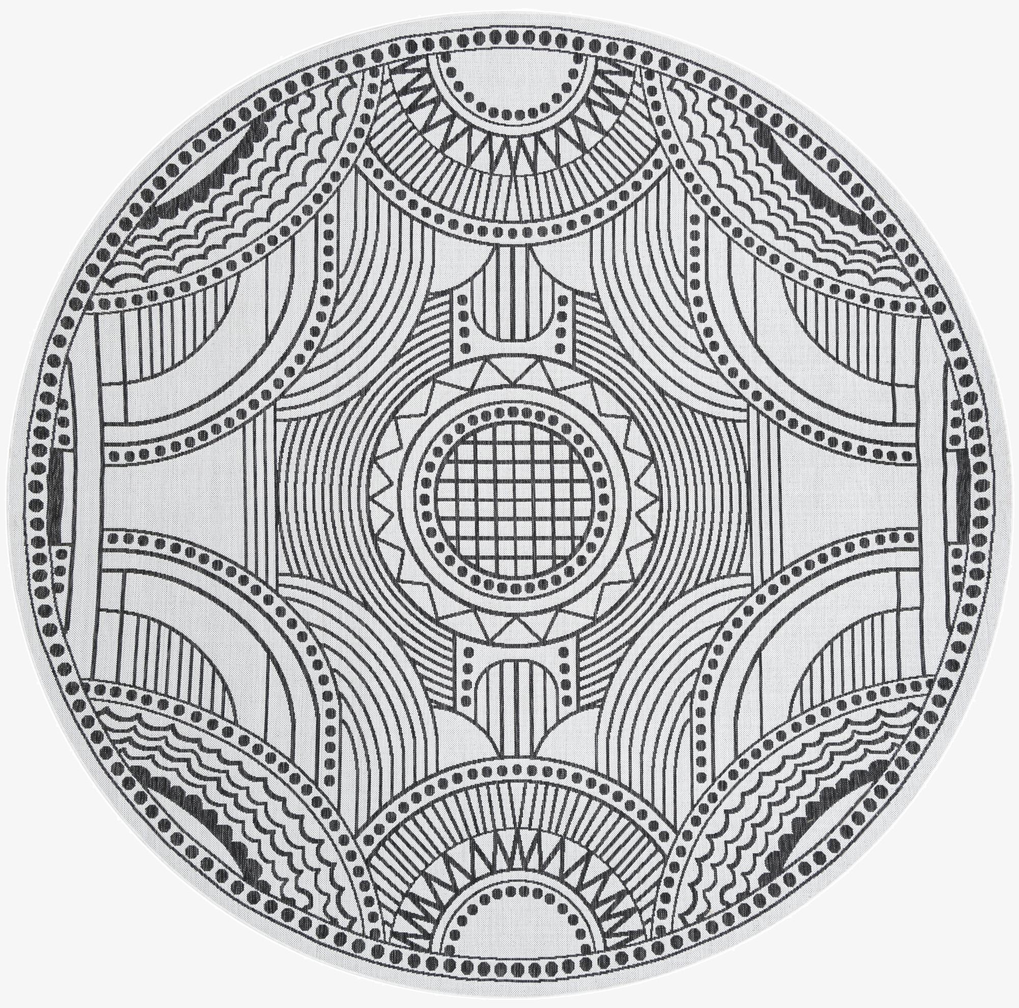  10' x 10'  Washable Traditional Indoor / Outdoor Round Rug