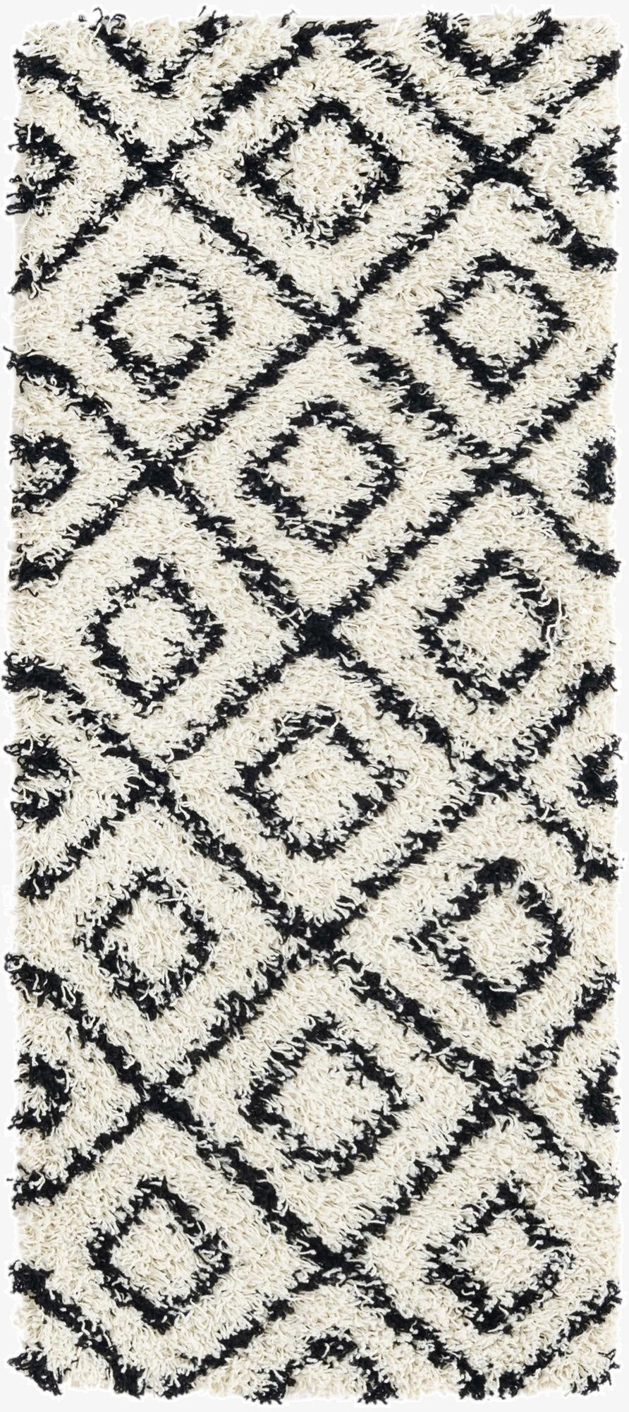  2' x 5' Lattice Shag Runner Rug
