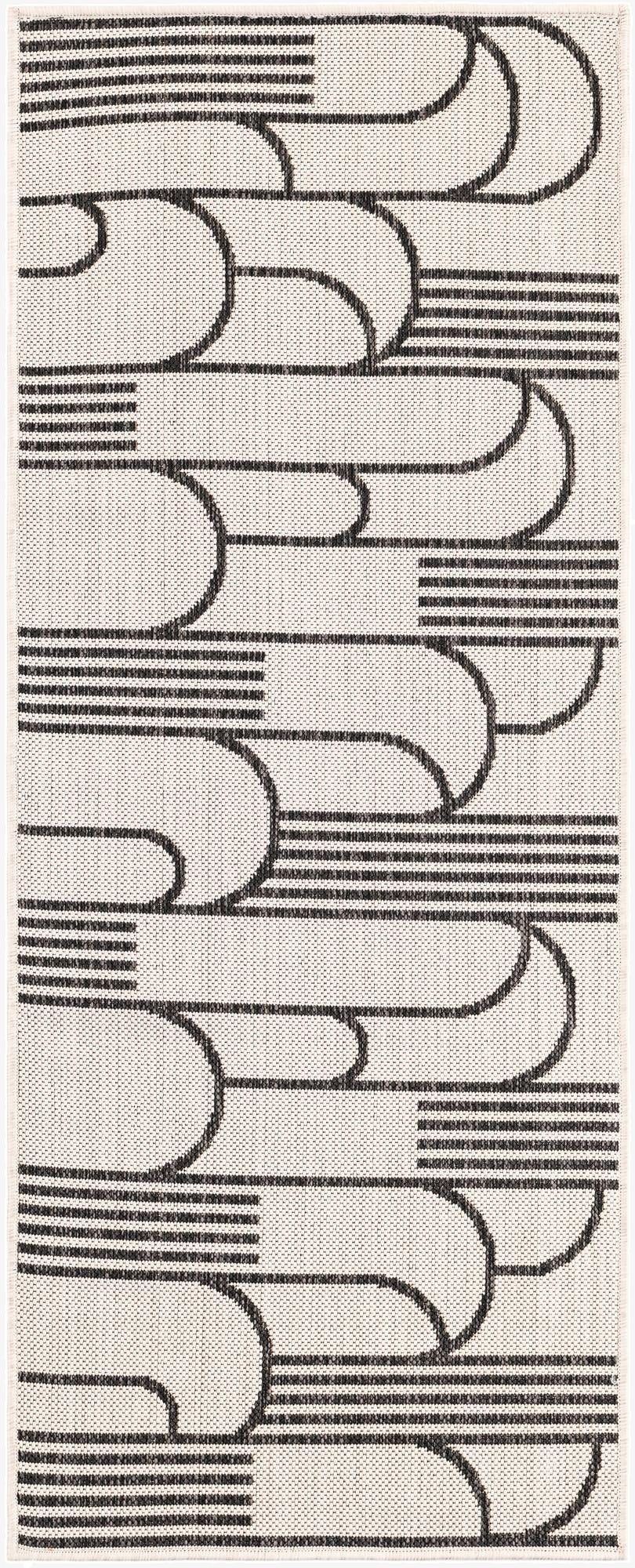  2' x 5' 3  Washable Modern Indoor / Outdoor Runner Rug