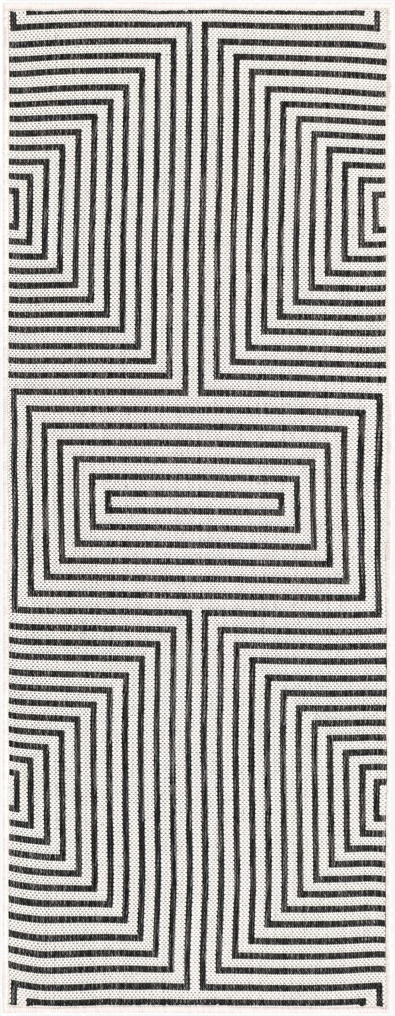  2' x 5' 3  Washable Modern Indoor / Outdoor Runner Rug