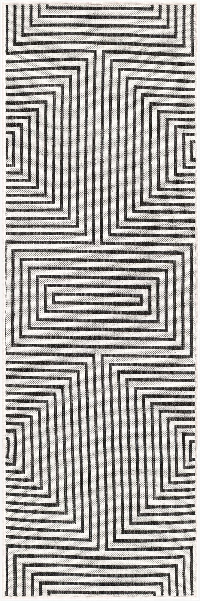  2' x 6'  Washable Modern Indoor / Outdoor Runner Rug