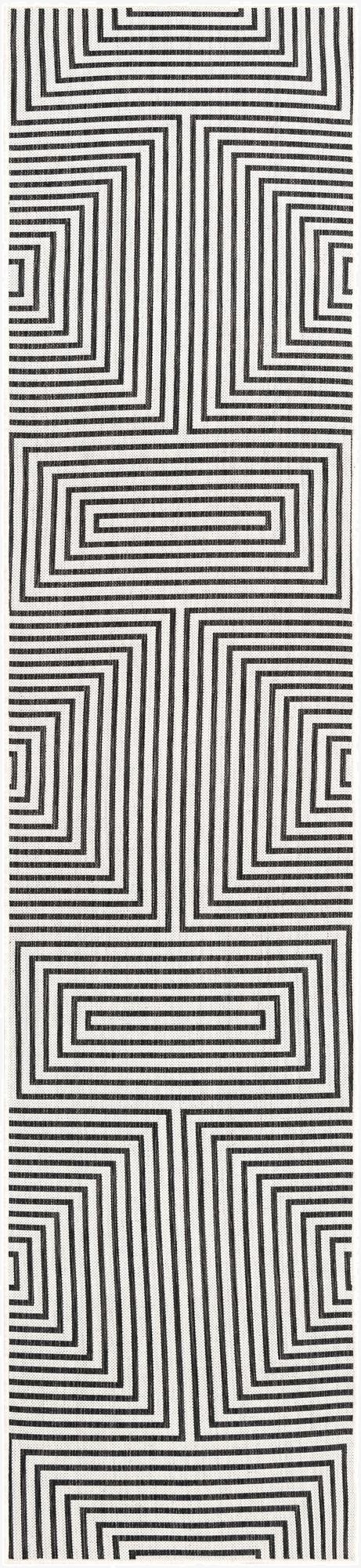  2' 7 x 12'  Washable Modern Indoor / Outdoor Runner Rug