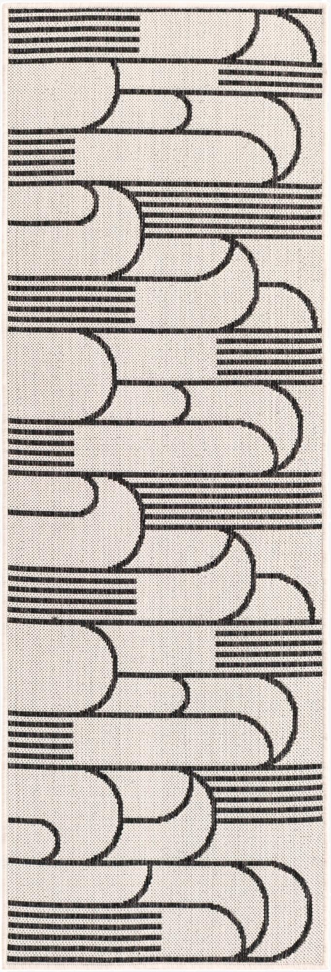  2' x 6'  Washable Modern Indoor / Outdoor Runner Rug