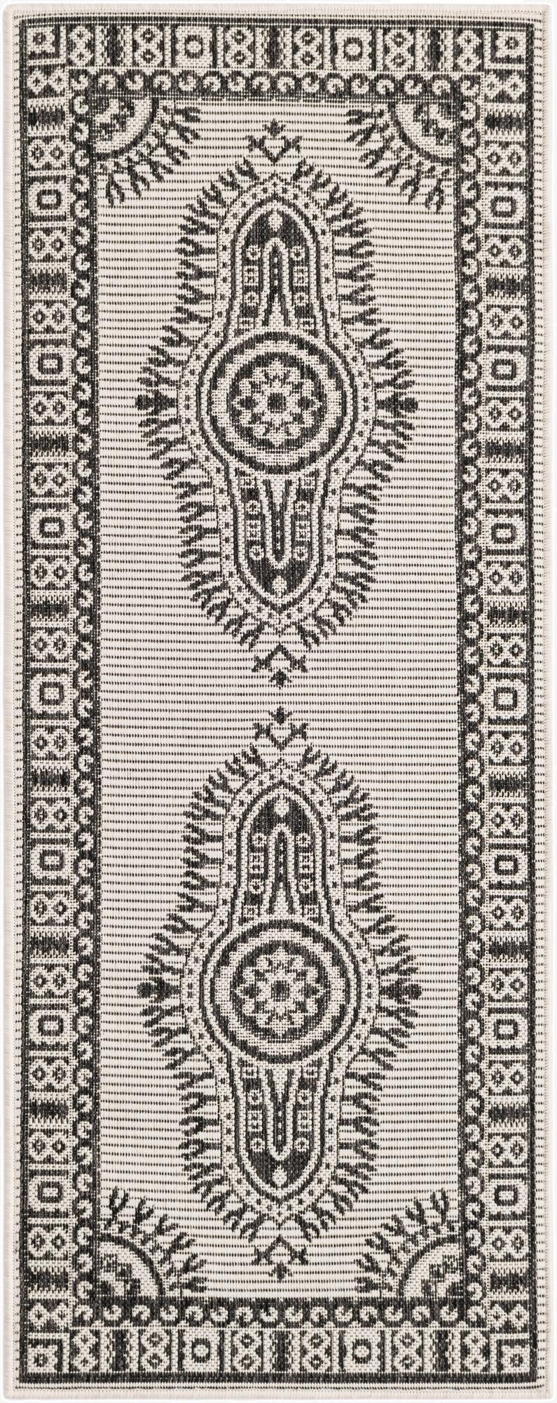  2' x 5' 3  Washable Traditional Indoor / Outdoor Runner Rug