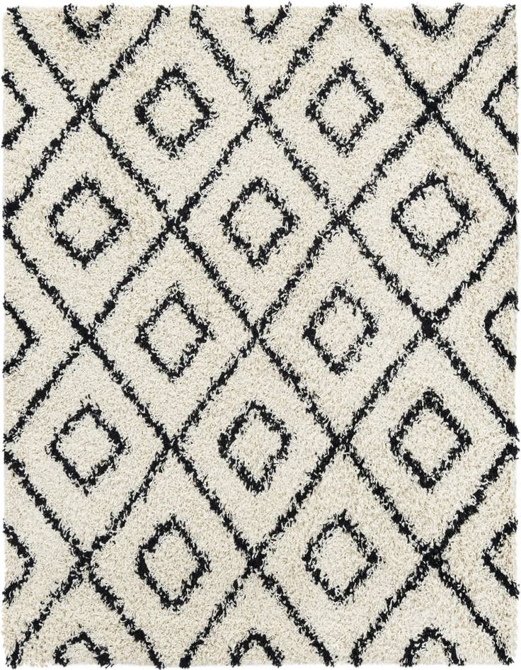 Detail image of  5' 3 x 5' 3 Lattice Shag Square Rug
