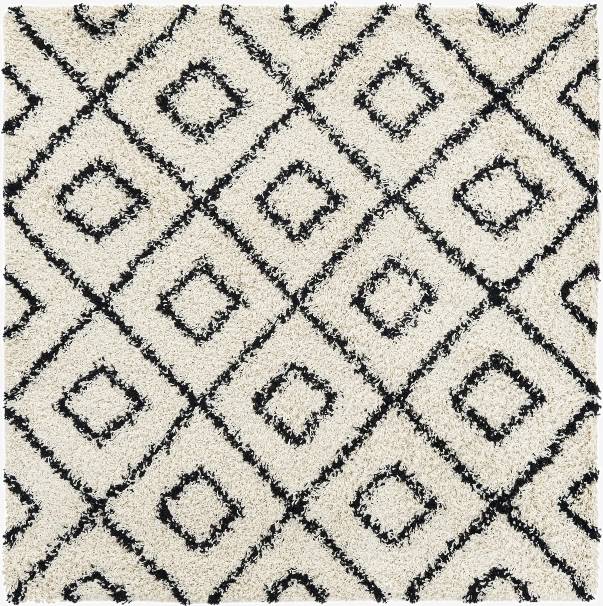  5' 3 x 5' 3 Lattice Shag Square Rug