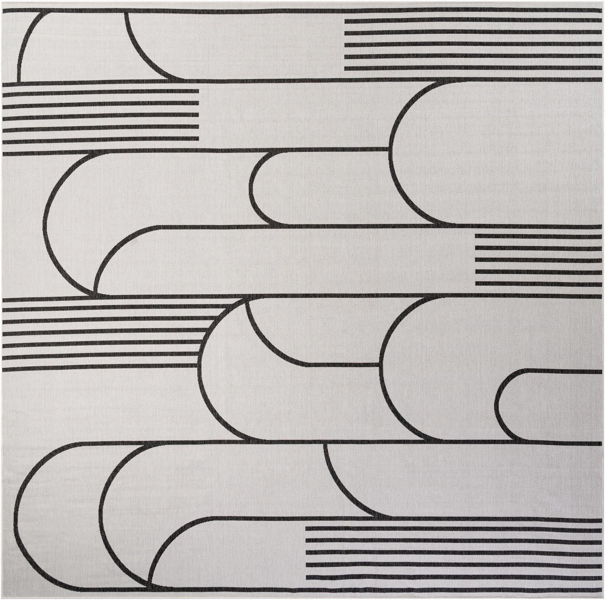  13' x 13'  Washable Modern Indoor / Outdoor Square Rug