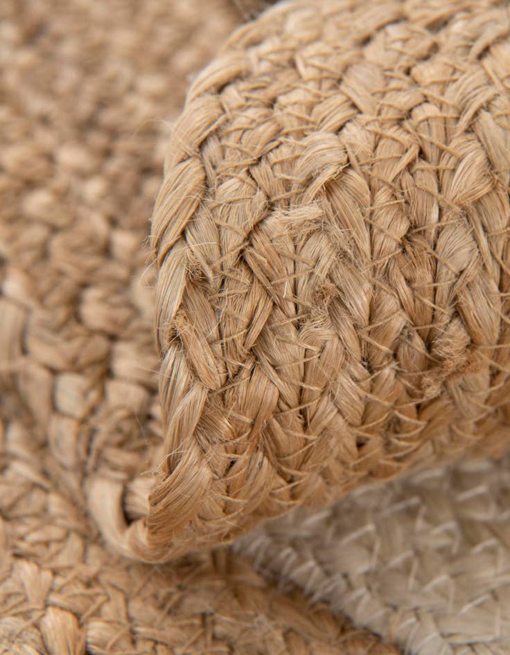 Detail image of  5' 1 x 5' 1  Hand Braided Kids Braided Jute Round Rug