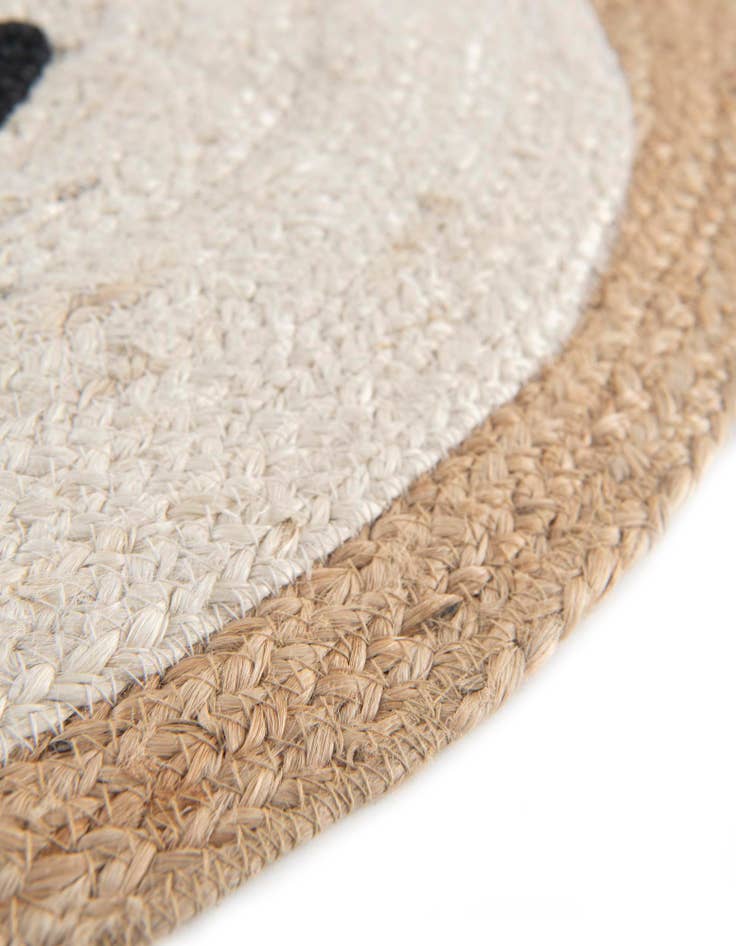 Detail image of  5' 1 x 5' 1  Hand Braided Kids Braided Jute Round Rug