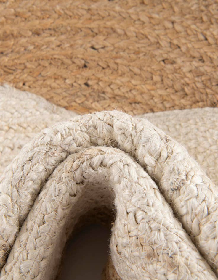 Detail image of  5' 1 x 5' 1  Hand Braided Kids Braided Jute Round Rug