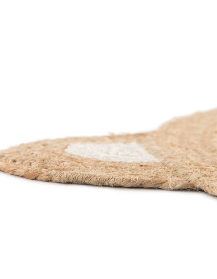 Detail image of  5' 1 x 5' 1  Hand Braided Kids Braided Jute Round Rug