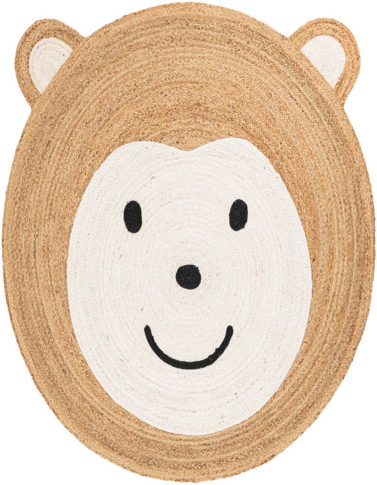 Detail image of  5' 1 x 5' 1  Hand Braided Kids Braided Jute Round Rug