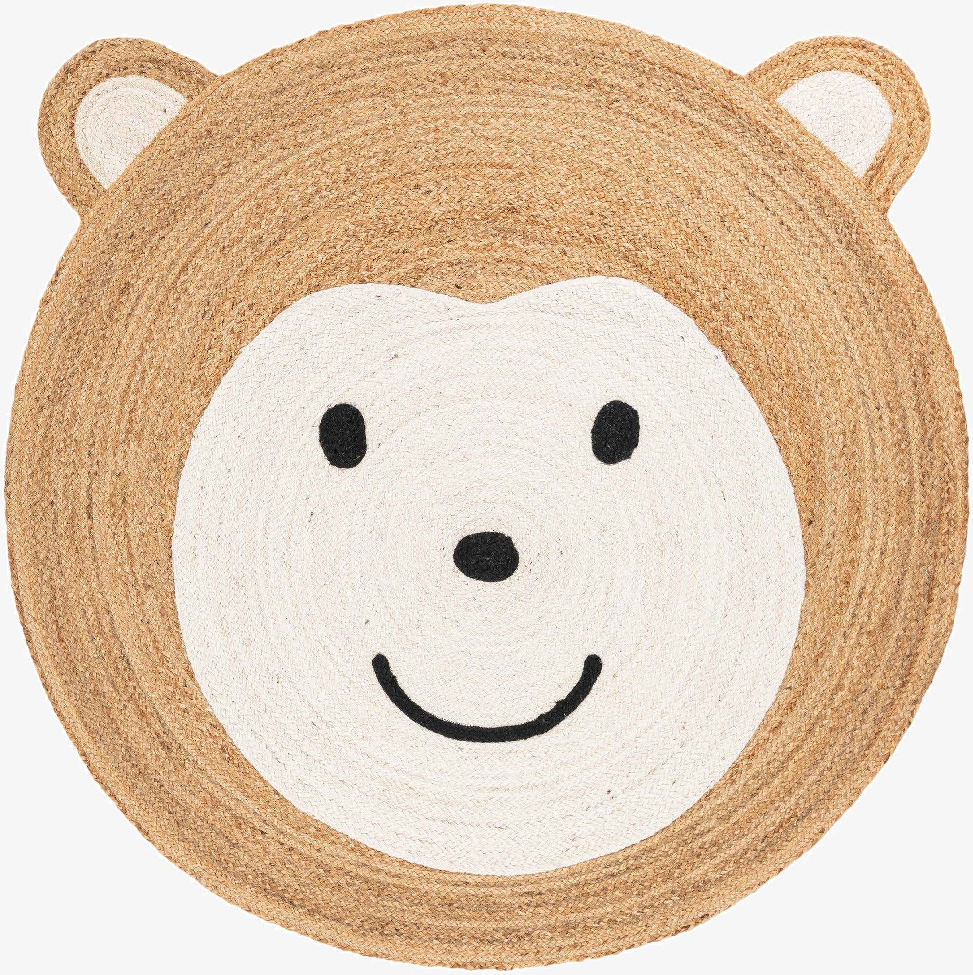  5' 1 x 5' 1  Hand Braided Kids Braided Jute Round Rug