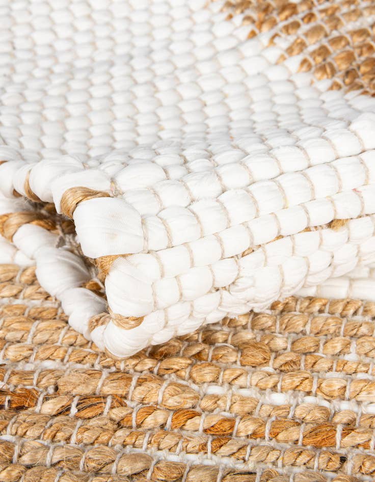 Detail image of  2' 2 x 6' 1  Hand Woven Chindi Jute Runner Rug