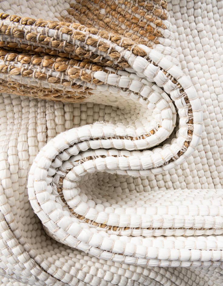 Detail image of  2' 2 x 6' 1  Hand Woven Chindi Jute Runner Rug