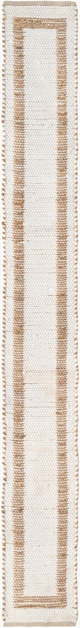  1' 2 x 10'  Hand Woven Chindi Jute Table Runner Rug