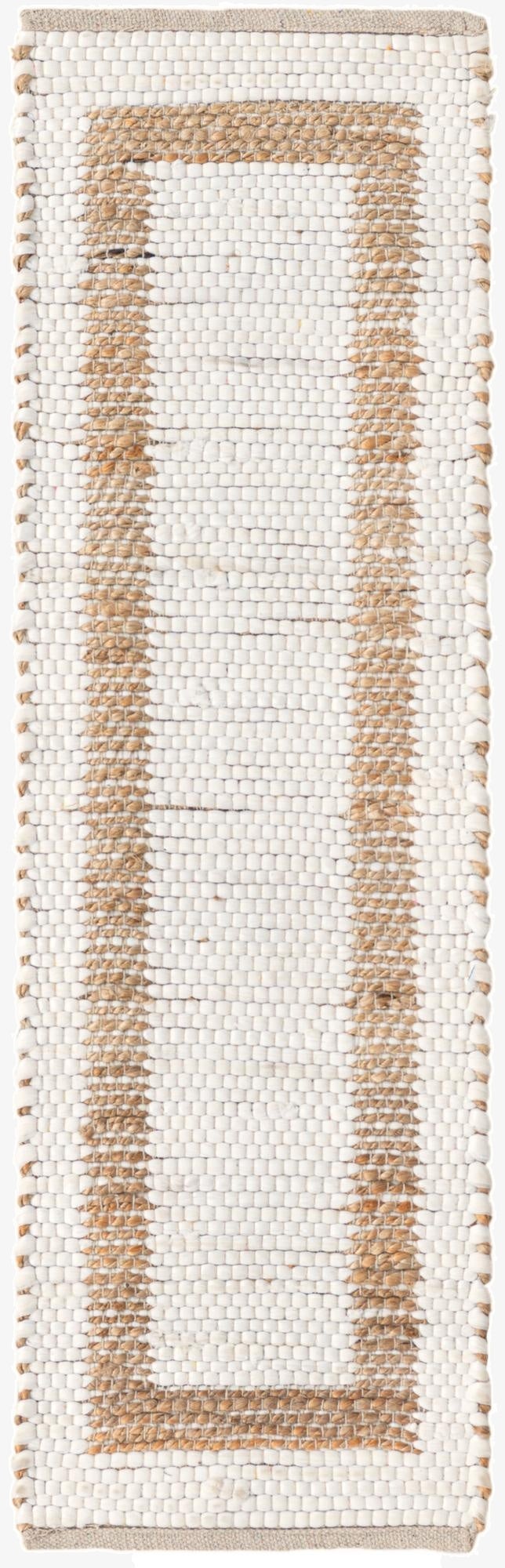  1' 2 x 4' 1  Hand Woven Chindi Jute Table Runner Rug